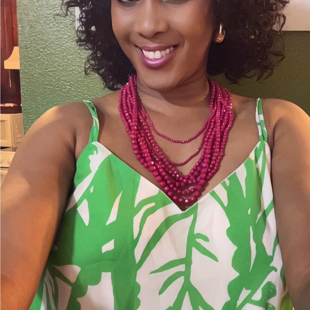 Elegant Pink Beaded Necklace